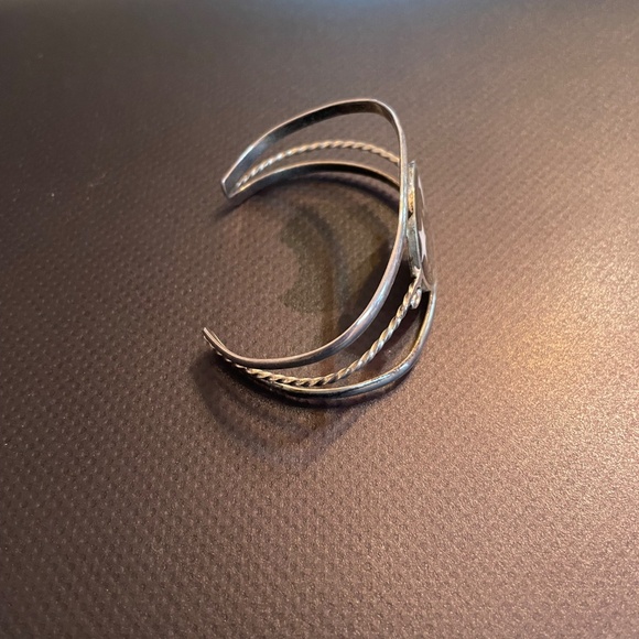 Vintage Sterling Silver Moon and Star Cuff Bracelet - Picture 3 of 6